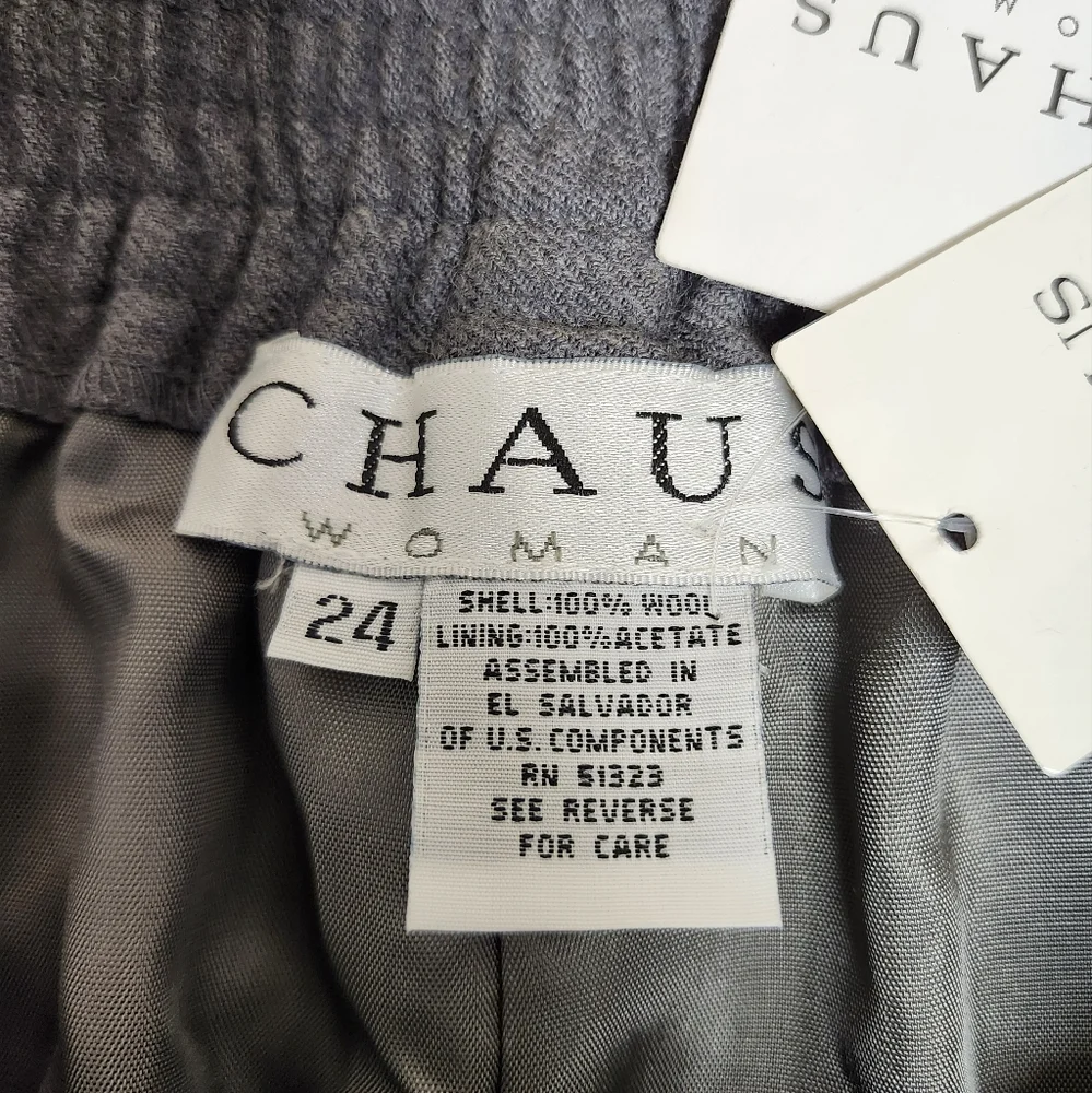 CHAUS Woman Gray Dress Pants Size 24 NWT Gray Wool Lined - Picture 3 of 8